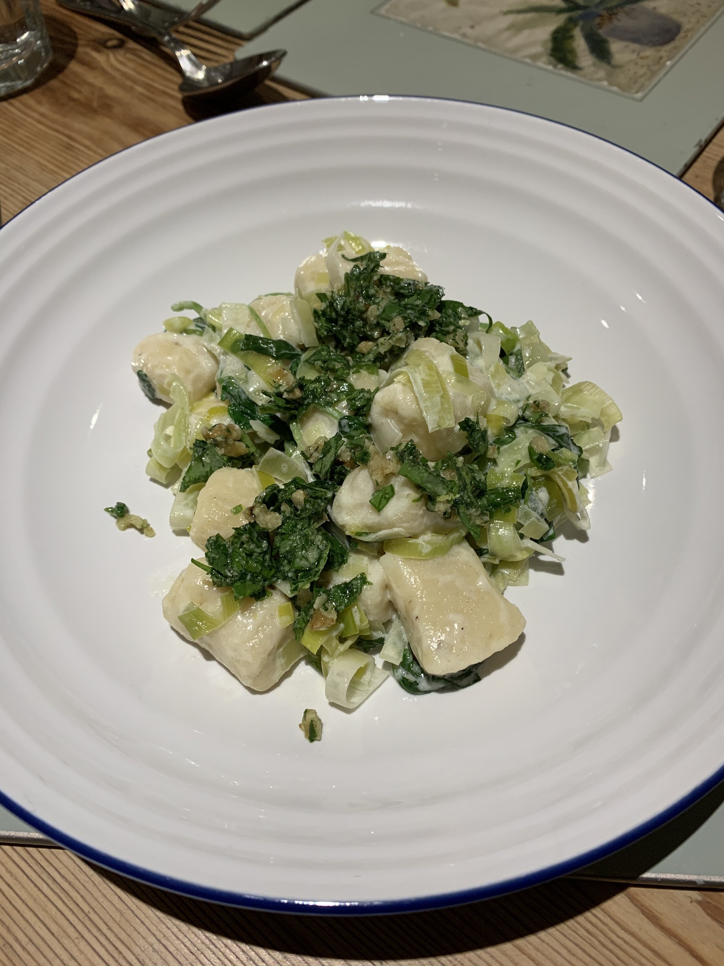 Leek, Mascarpone and Lemon Gnocchi with Walnut and Parsley Pesto