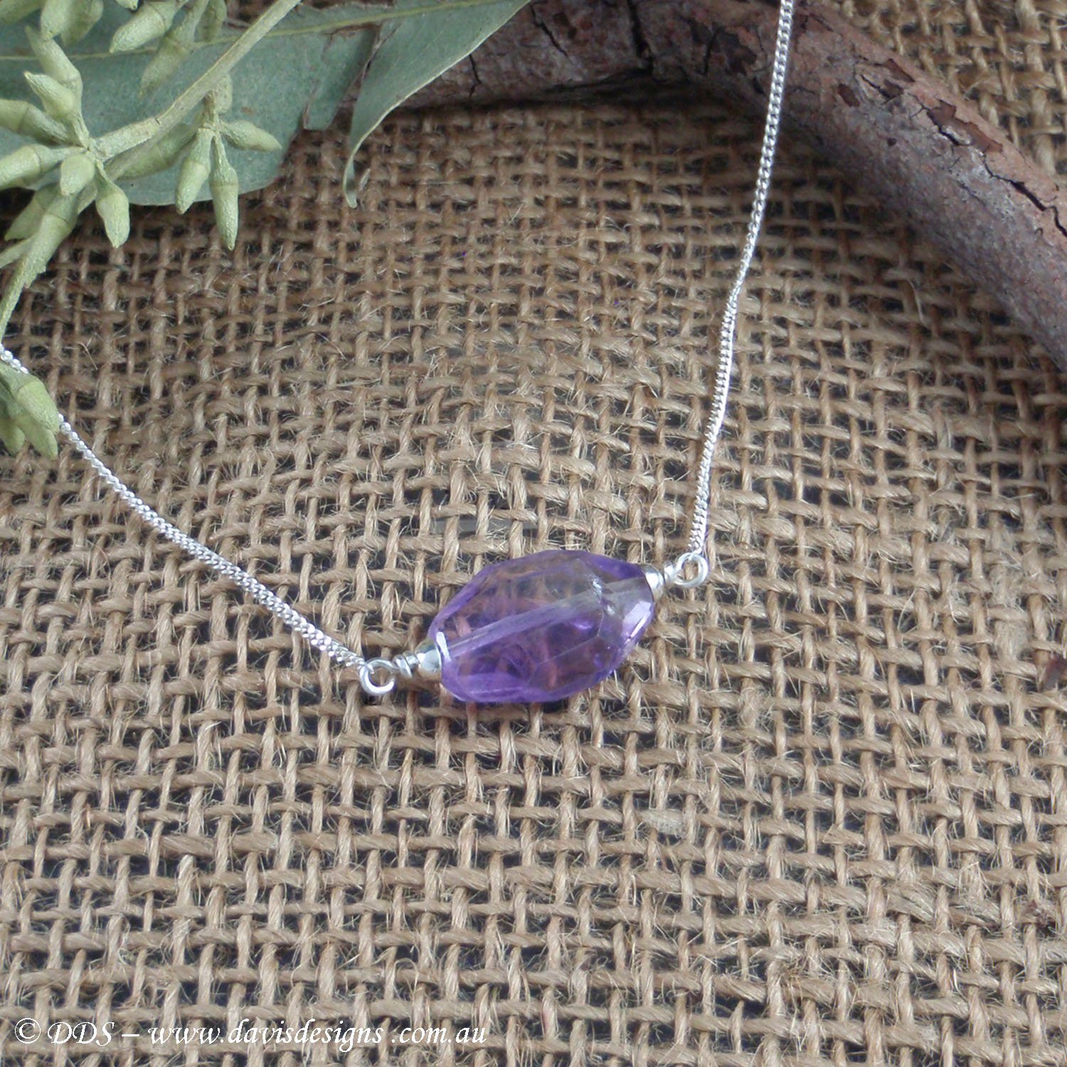 Amethyst shard crystal necklace (925)