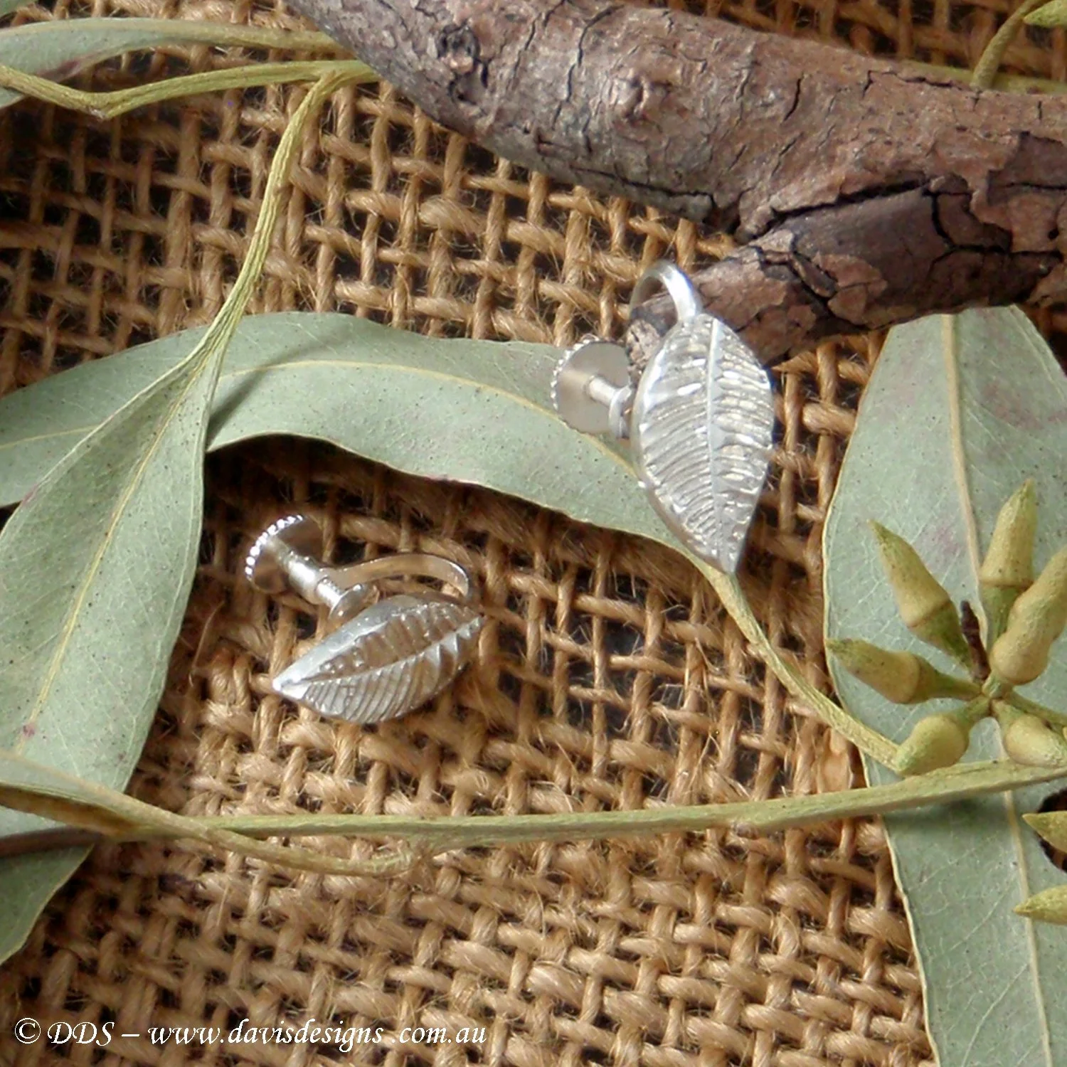 Leaf screw-on earrings (925)