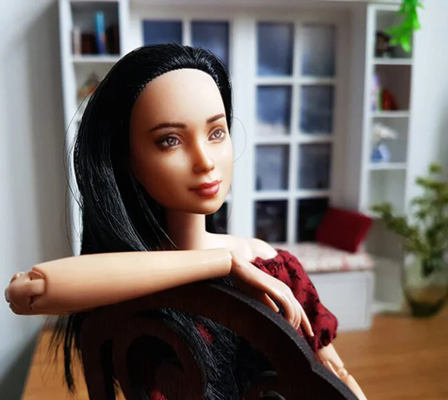 OOAK Made to Move Black Hair Barbie, Eve, Plastically Perfect - OOTD date night 04.jpg