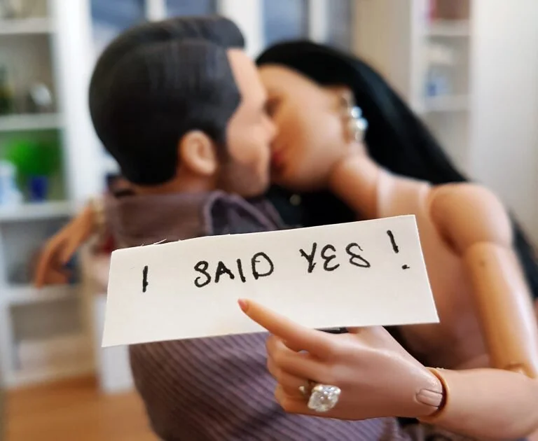 OOAK - Repainted - Made to Move Barbie - 12in Action Figure Superman - Eve and Cole - Plastically Perfect Valentine Proposal 09.jpg