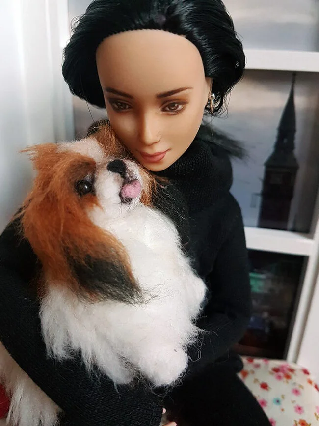 OOAK - Felt Playscale Pekingese - Barbie Pet Krull - Plastically Perfect 04.jpg