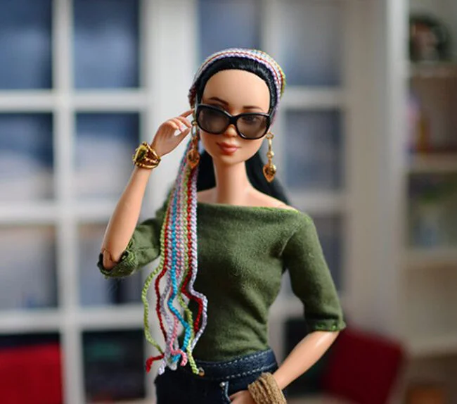 OOAK Made to Move Black Hair Barbie, Eve, Plastically Perfect - OOTD - Bohemian Spring 01.jpg