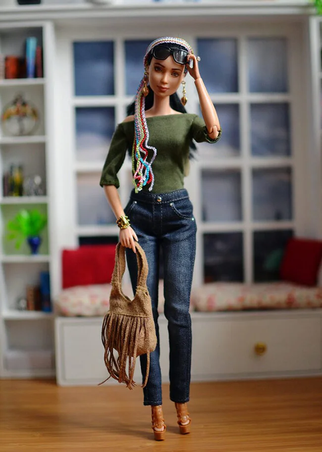 OOAK Made to Move Black Hair Barbie, Eve, Plastically Perfect - OOTD - Bohemian Spring 04.jpg