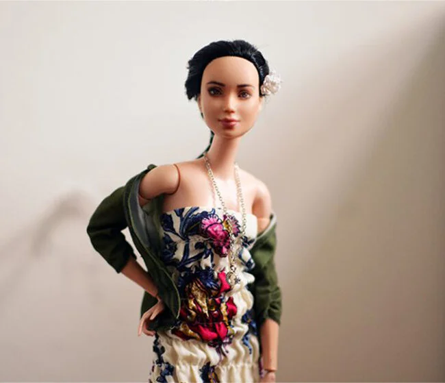 OOAK Made to Move Black Hair Barbie, Eve, Plastically Perfect - OOTD - DIY Maxi Dress 04.jpg