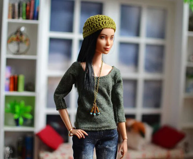 OOAK Made to Move Black Hair Barbie, Eve, Plastically Perfect - OOTD - Dream of Denim 03.jpg