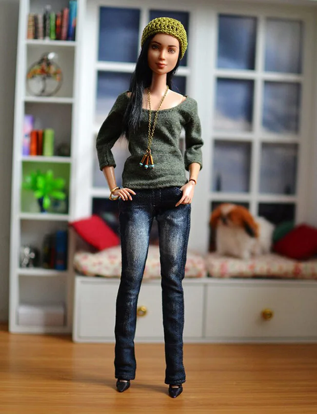 OOAK Made to Move Black Hair Barbie, Eve, Plastically Perfect - OOTD - Dream of Denim 04.jpg