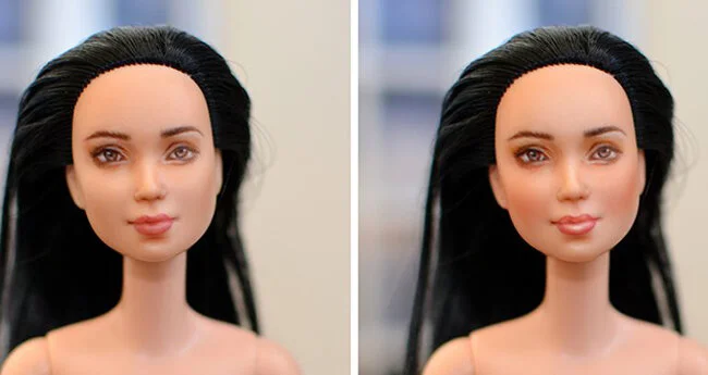 OOAK Made to Move Black Hair Barbie, Eve, Plastically Perfect - Photoshop Makeup Example 04.jpg