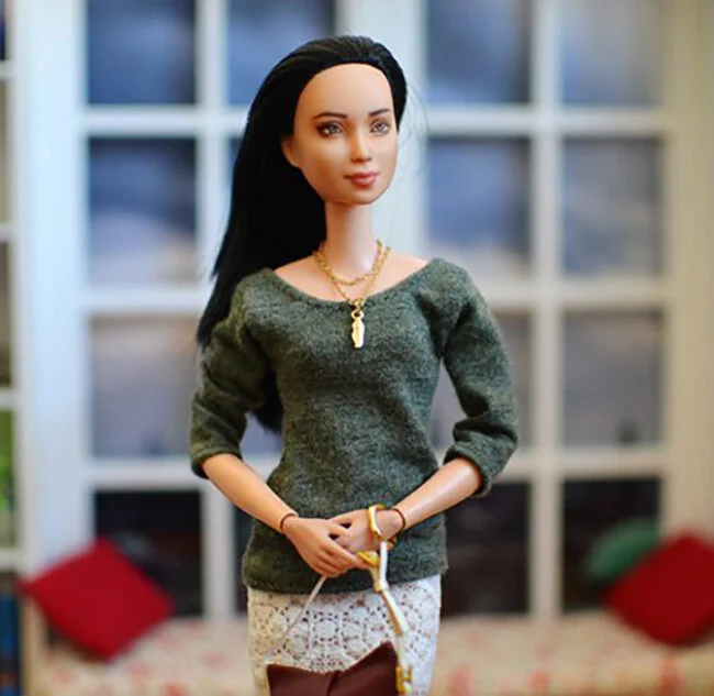 OOAK black hair made to move Barbie, Eve, Plastically Perfect - OOTD capsule wardrobe outfit 06.jpg