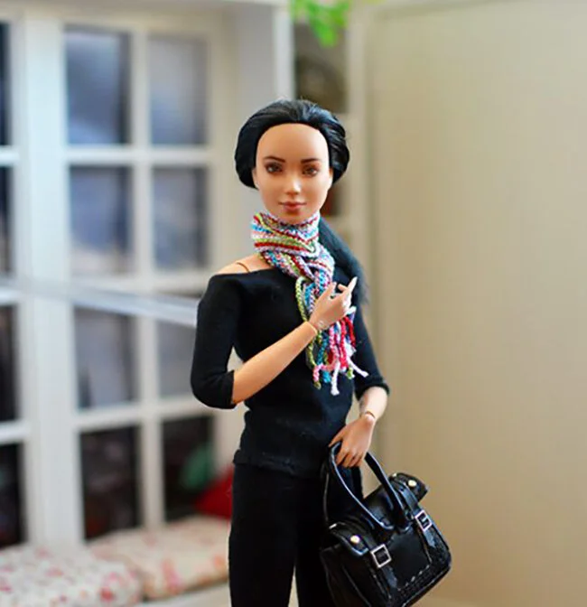 OOAK black hair made to move Barbie, Eve, Plastically Perfect - OOTD capsule wardrobe outfit 7 pic 02.jpg