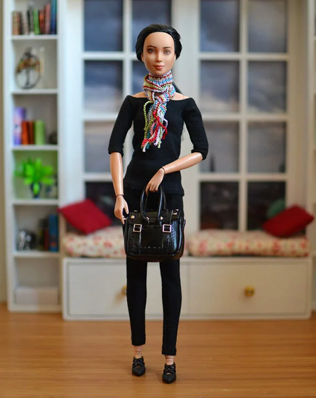 OOAK black hair made to move Barbie, Eve, Plastically Perfect - OOTD capsule wardrobe outfit 7 pic 03.jpg