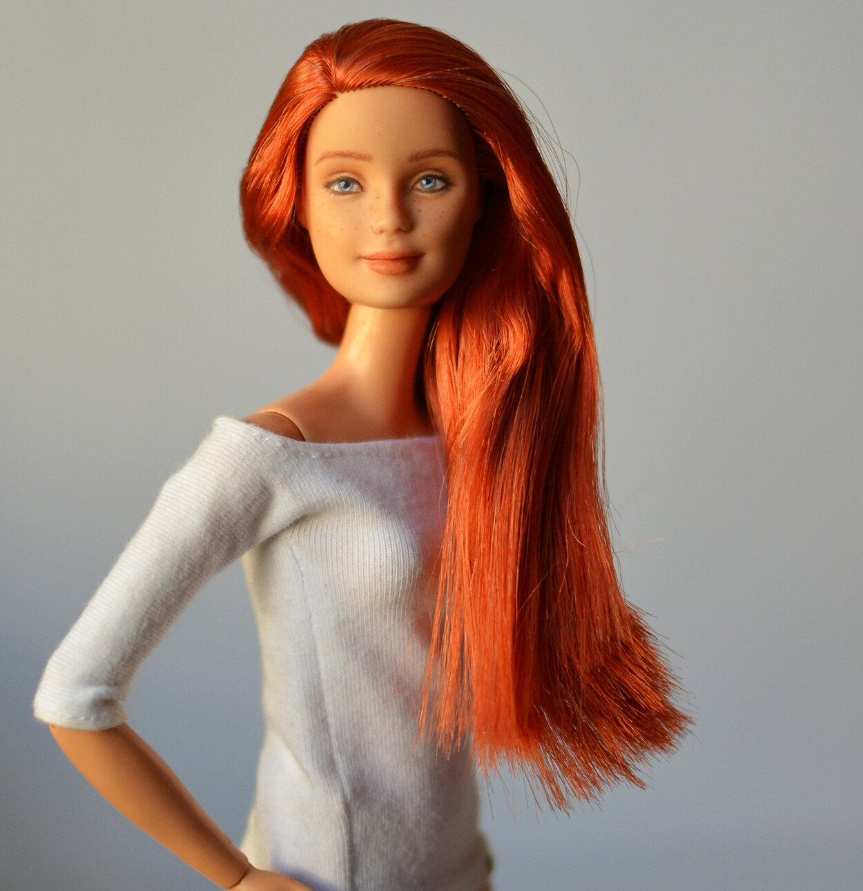 made to move red hair barbie. 