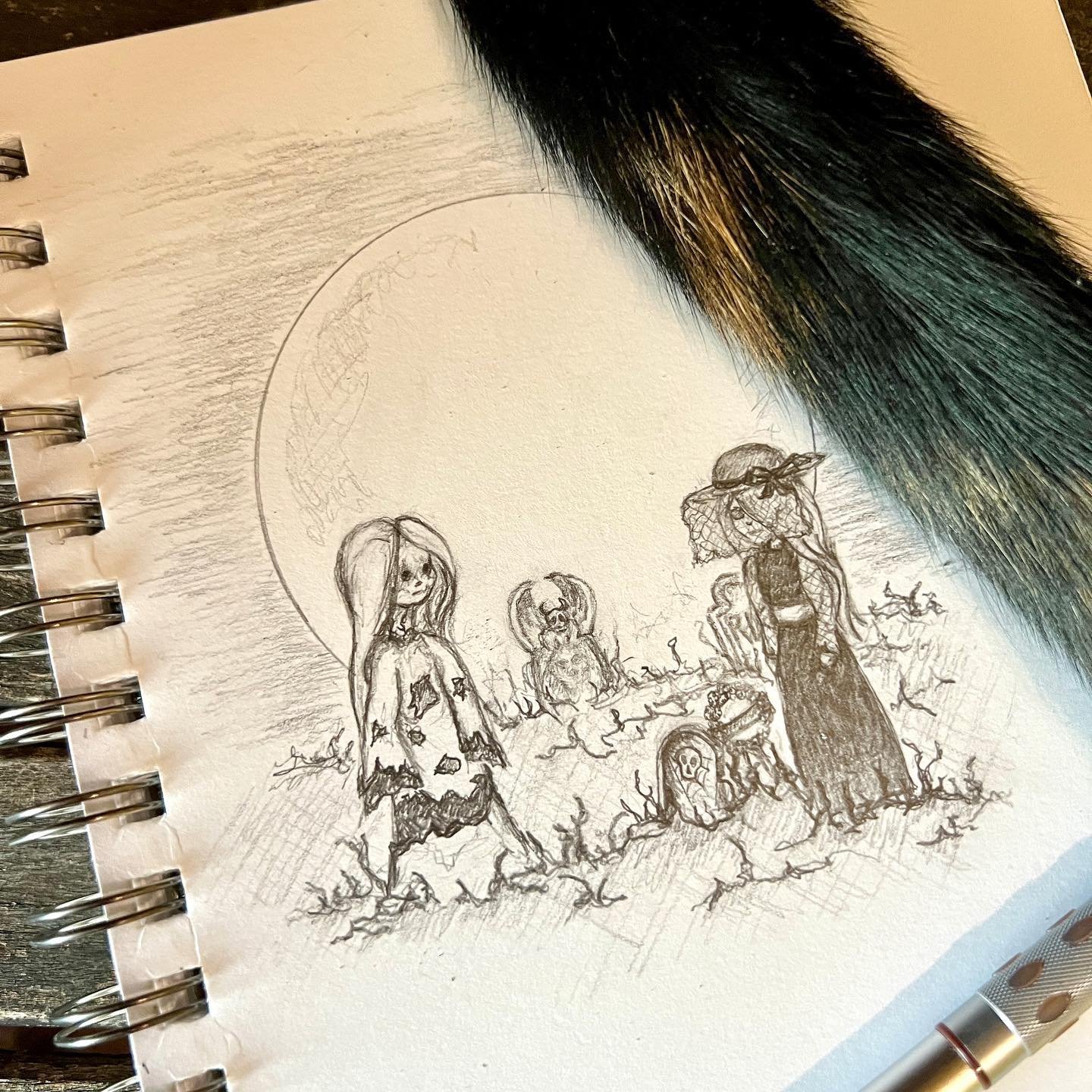 Mab&rsquo;s Drawlloween Day 31 Part 2 - Rest in Peace
A quick little drawing to go with the photo I did for todays prompt, along with one of the original unedited photos 

#mdwc23d31 #mdwc23 #mabsdrawlloweenclub #mabsdrawlloweenclub2023 #drawlloween
