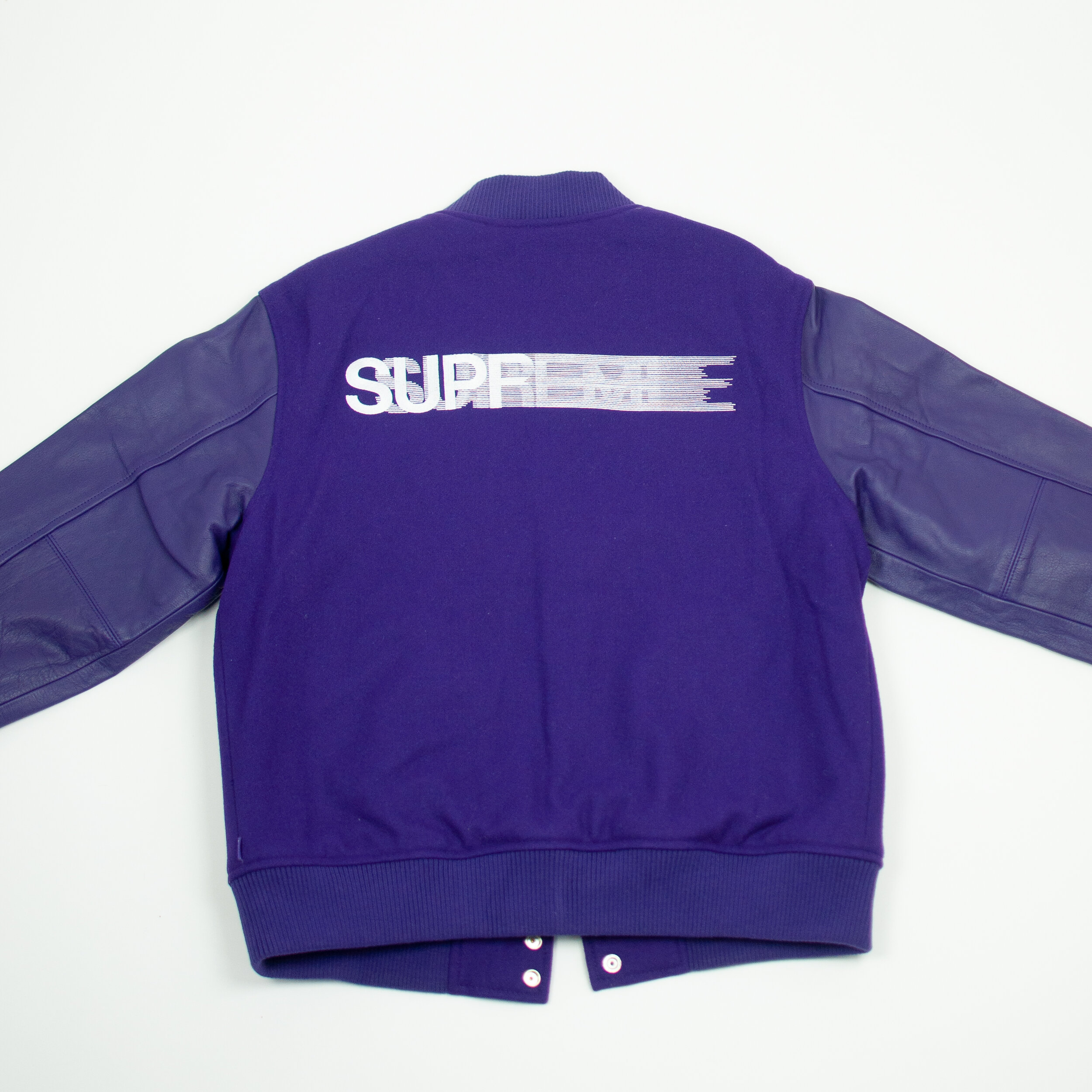 FW18 Supreme 'Motion Logo Varsity' Jacket Purple (2018) — The Pop-Up📍