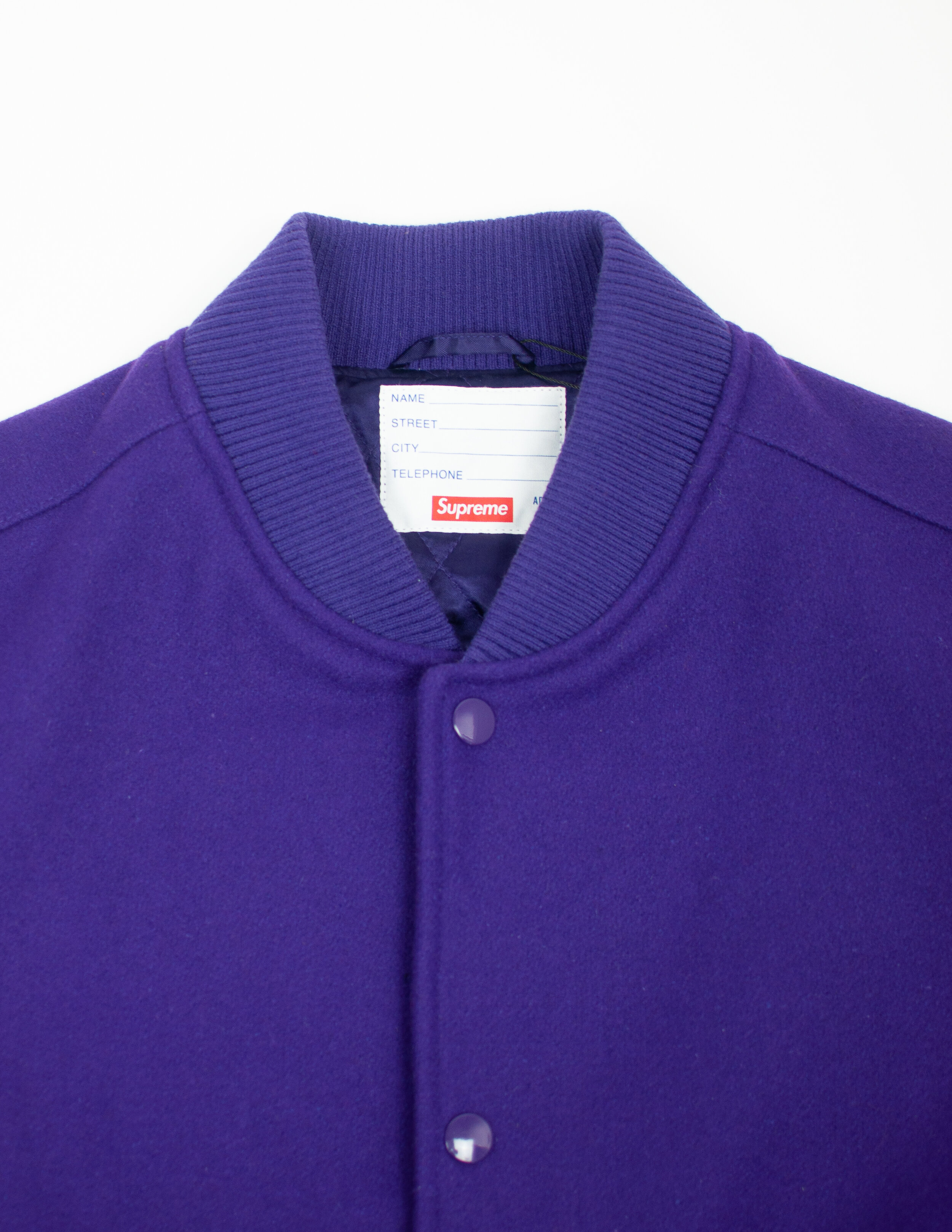FW18 Supreme 'Motion Logo Varsity' Jacket Purple — The Pop-Up📍