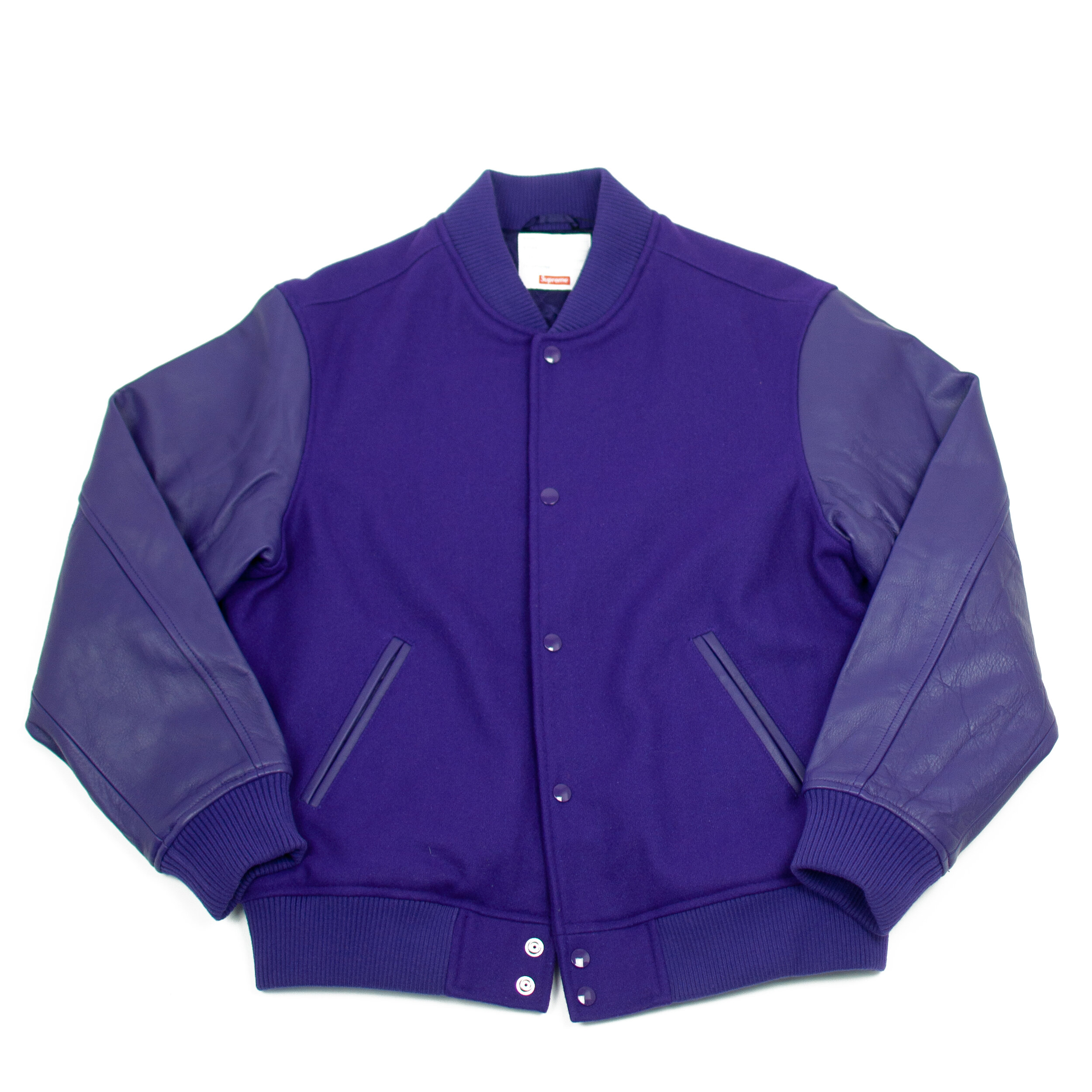 FW18 Supreme 'Motion Logo Varsity' Jacket Purple — The Pop-Up📍