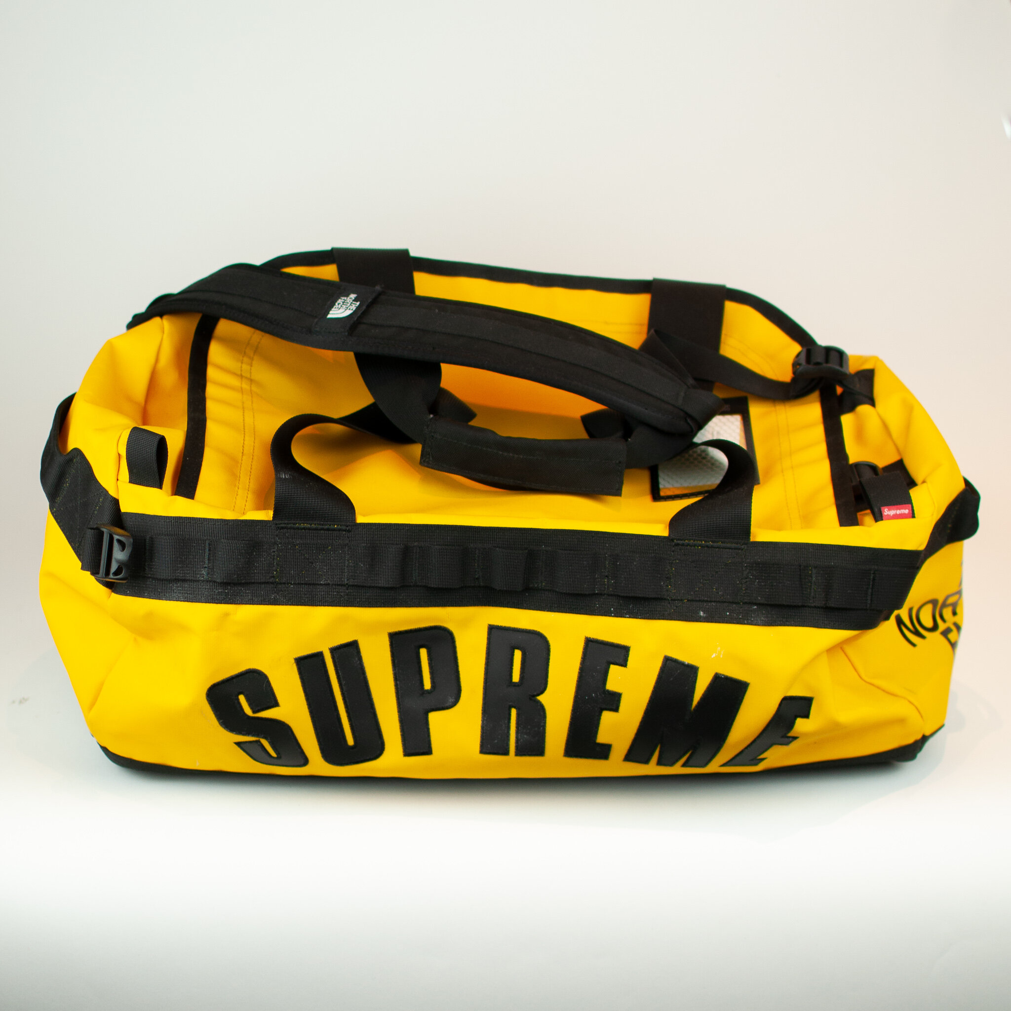 SS19 Supreme x The North Face 'Arc Logo Small Base Camp' Duffle Bag Yellow  — The Pop-Up📍 | curated mobile vibes