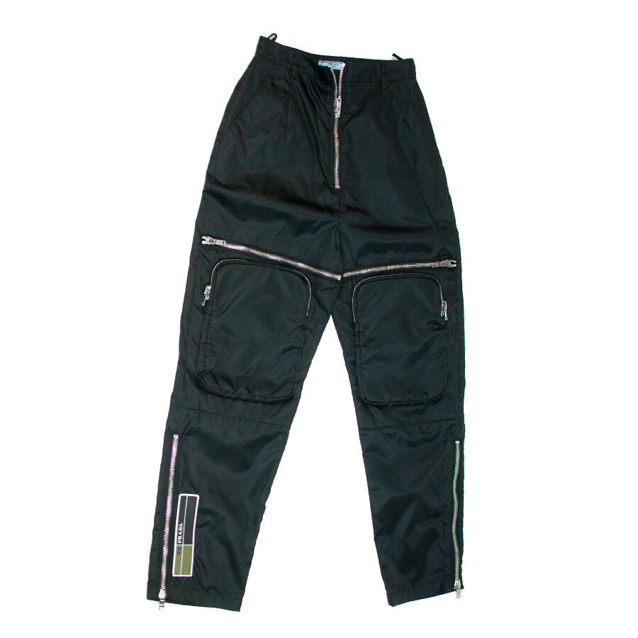 Prada Womens SS18 Gabardine Technical Zipper Track Pants — The Pop-Up📍