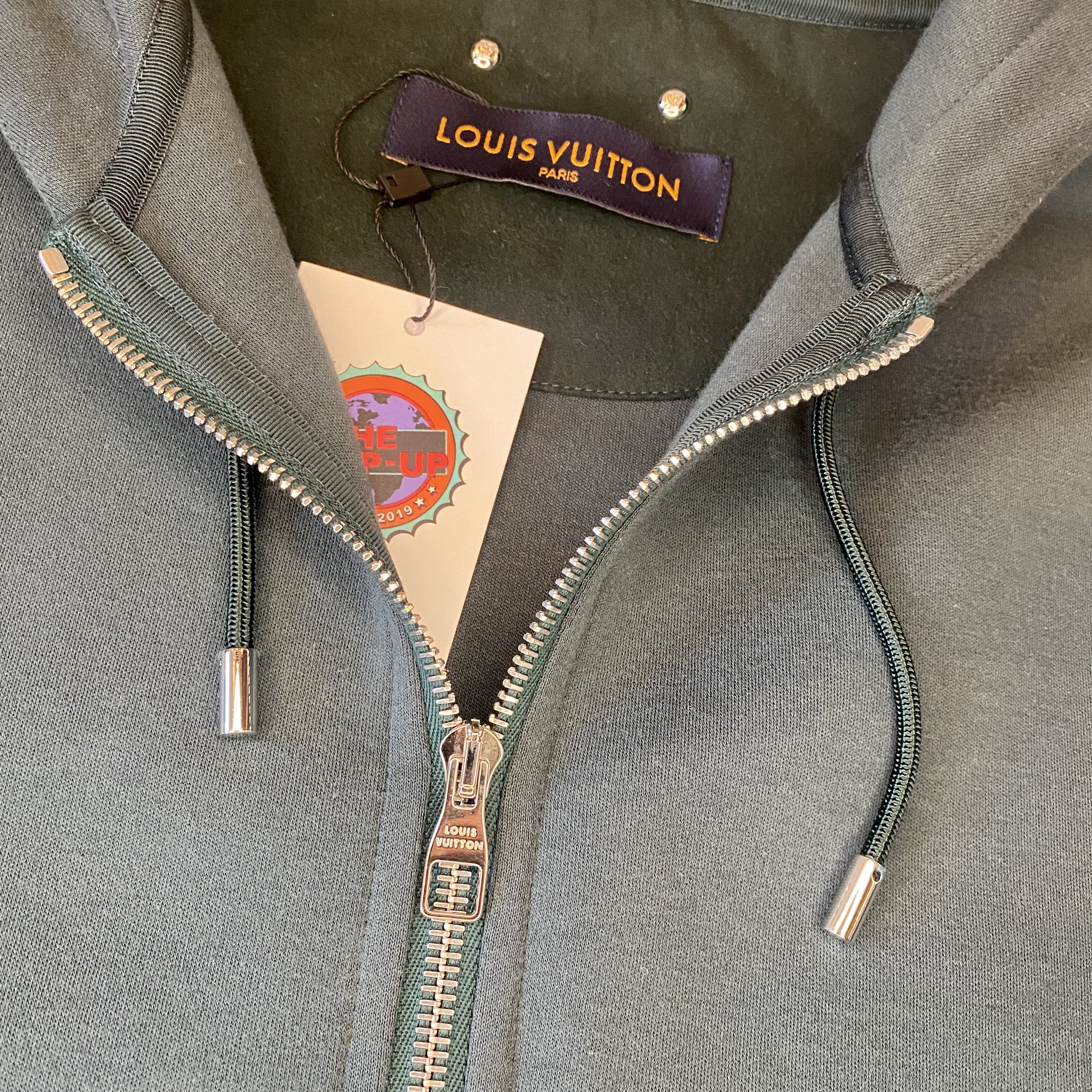 Louis Vuitton FW21 'Embossed Logo Travel Zip-Up' Hooded Sweatshirt