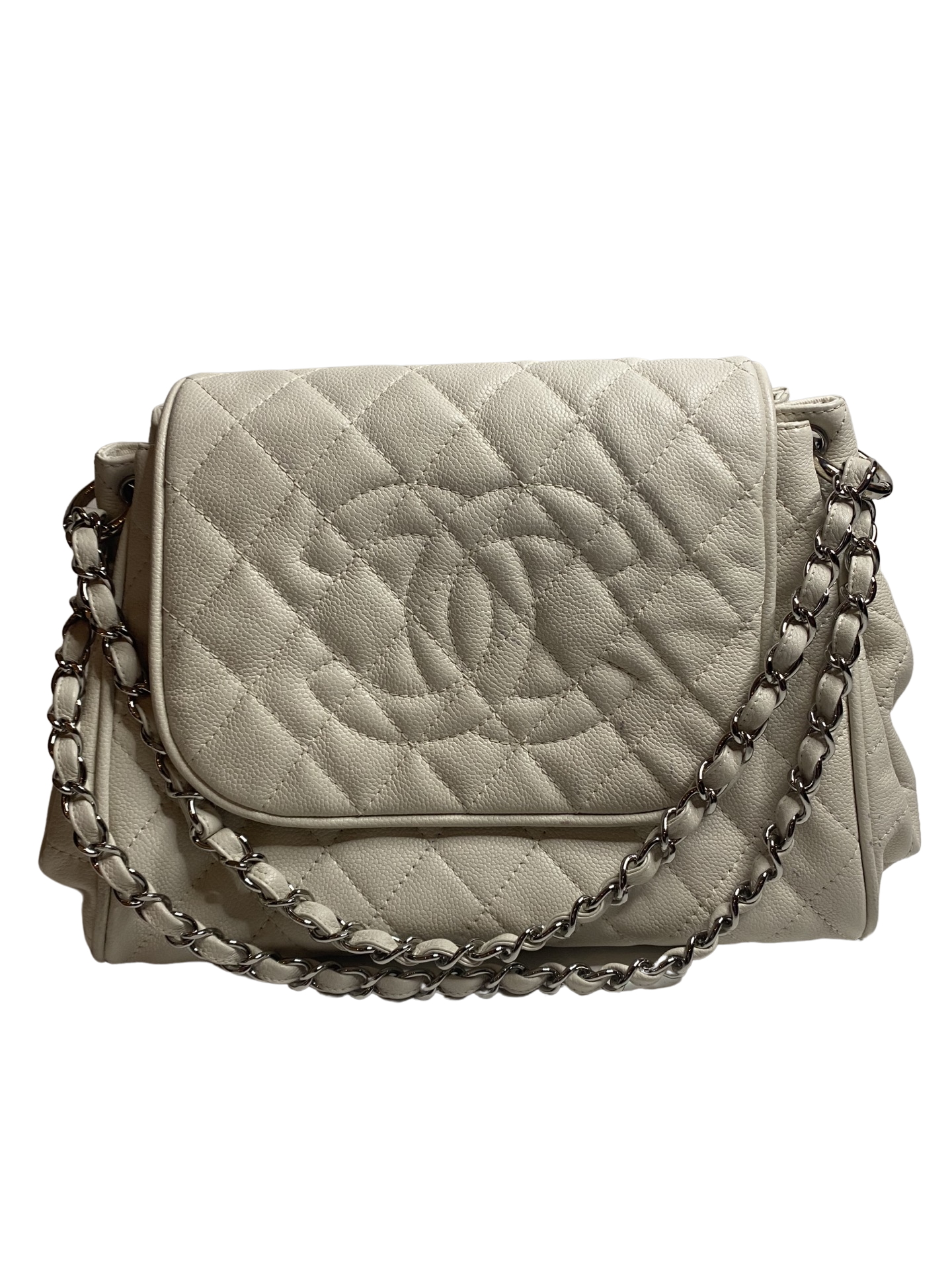 Chanel AW08 'Timeless Accordion Flap' Caviar Leather Bag White (2008) — The  Pop-Up📍