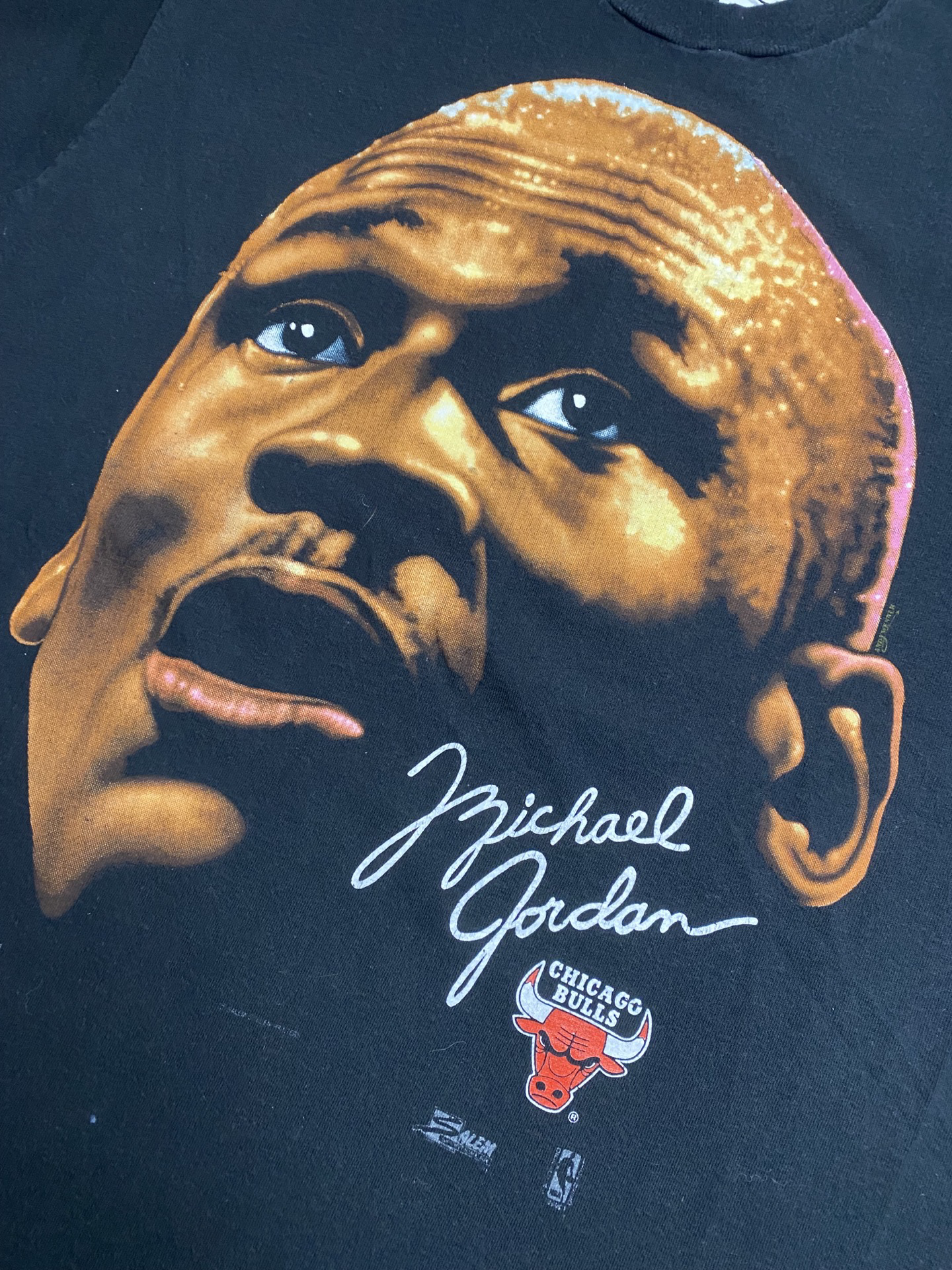🔥🔥🔥Chicago Bulls MICHAEL JORDAN NBA Salem Caricature t shirt graffiti  L🏀🏀🏀