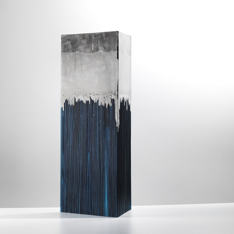 The Living Mountain, 65 x 25 x 25 cm, glass and concrete, 2016.