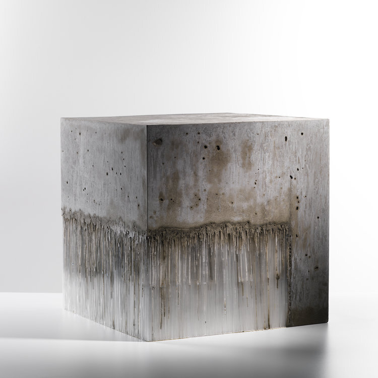 Cube 40 2016 40 x 40 x 40 cm glass and concrete.