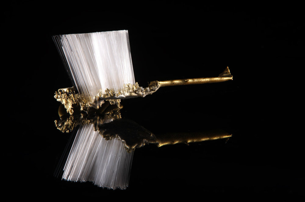Amalgamate, 14 x 19 x 9 cm, glass and brass, 2014.