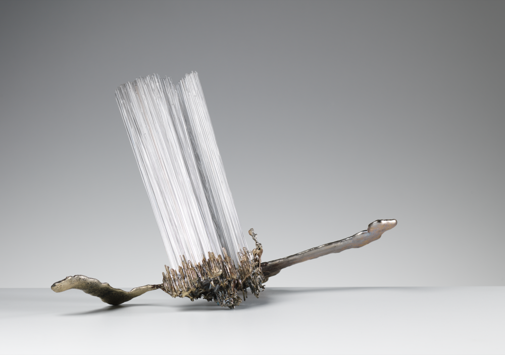 White Flux, 22 x 26 x 12 cm, glass and nickel silver, 2017.