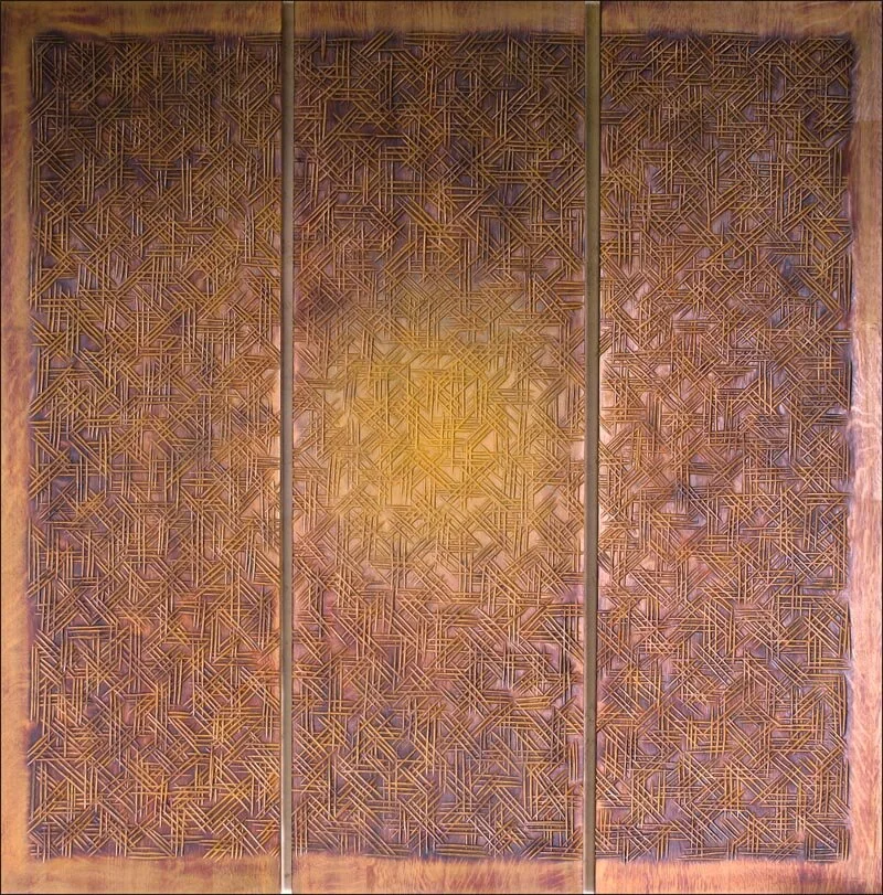 Rouille et jaune, Wall Panel, 125 x 125 cm.  