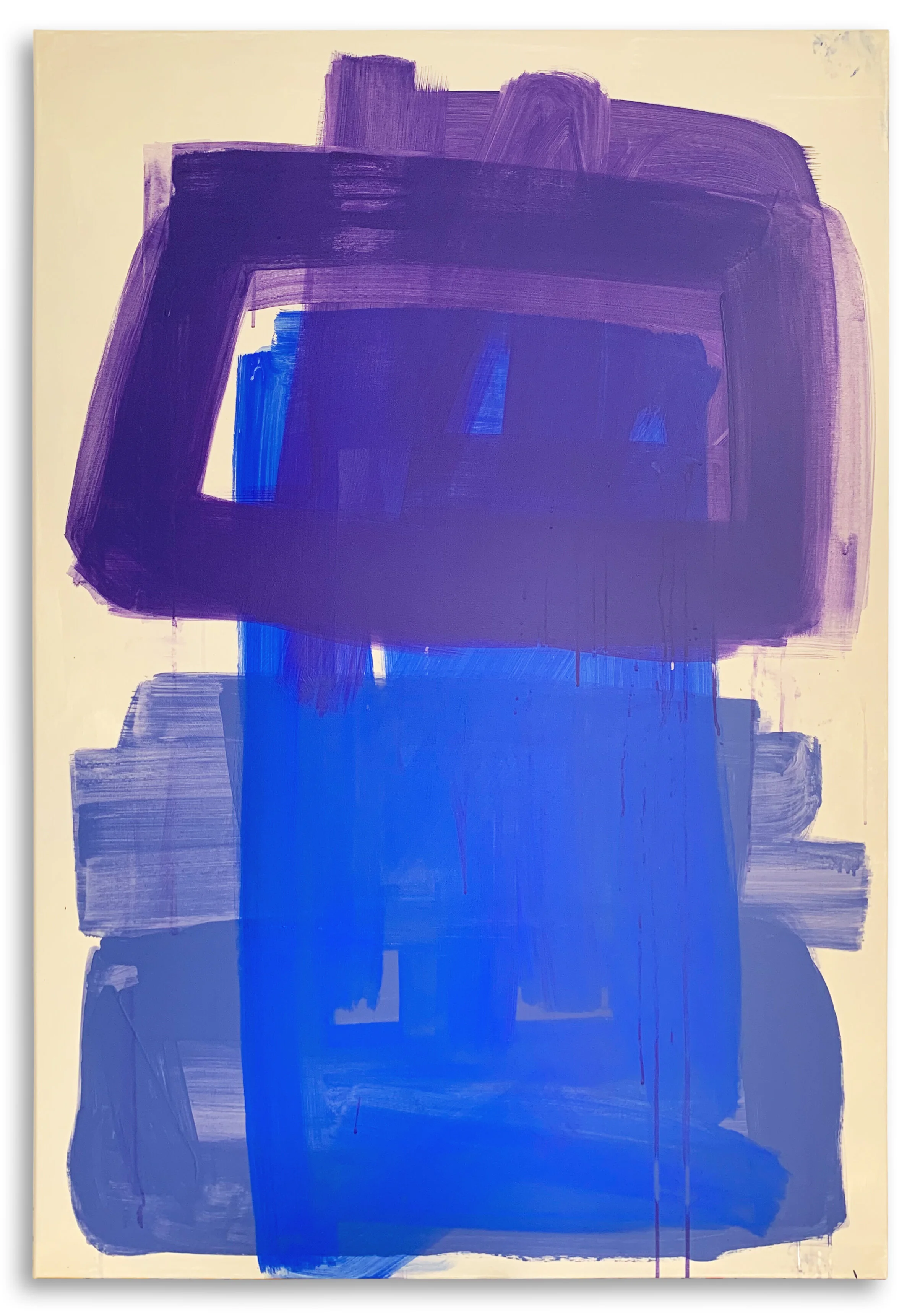 Blue violet stack and layers, 150 x 100 cm, Acrylic on canvas, 2019
