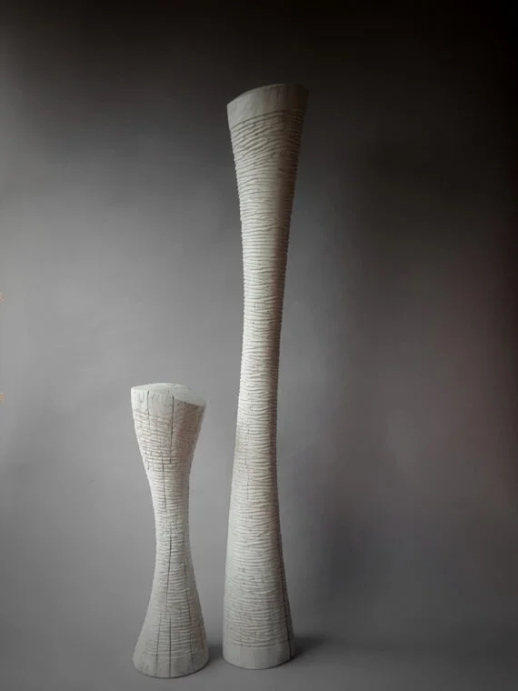 Colonnes fougeres blanches, 136 cm x 65 cm.