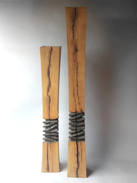 Colonnes soufflet chene moyen, 123 x 154 cm