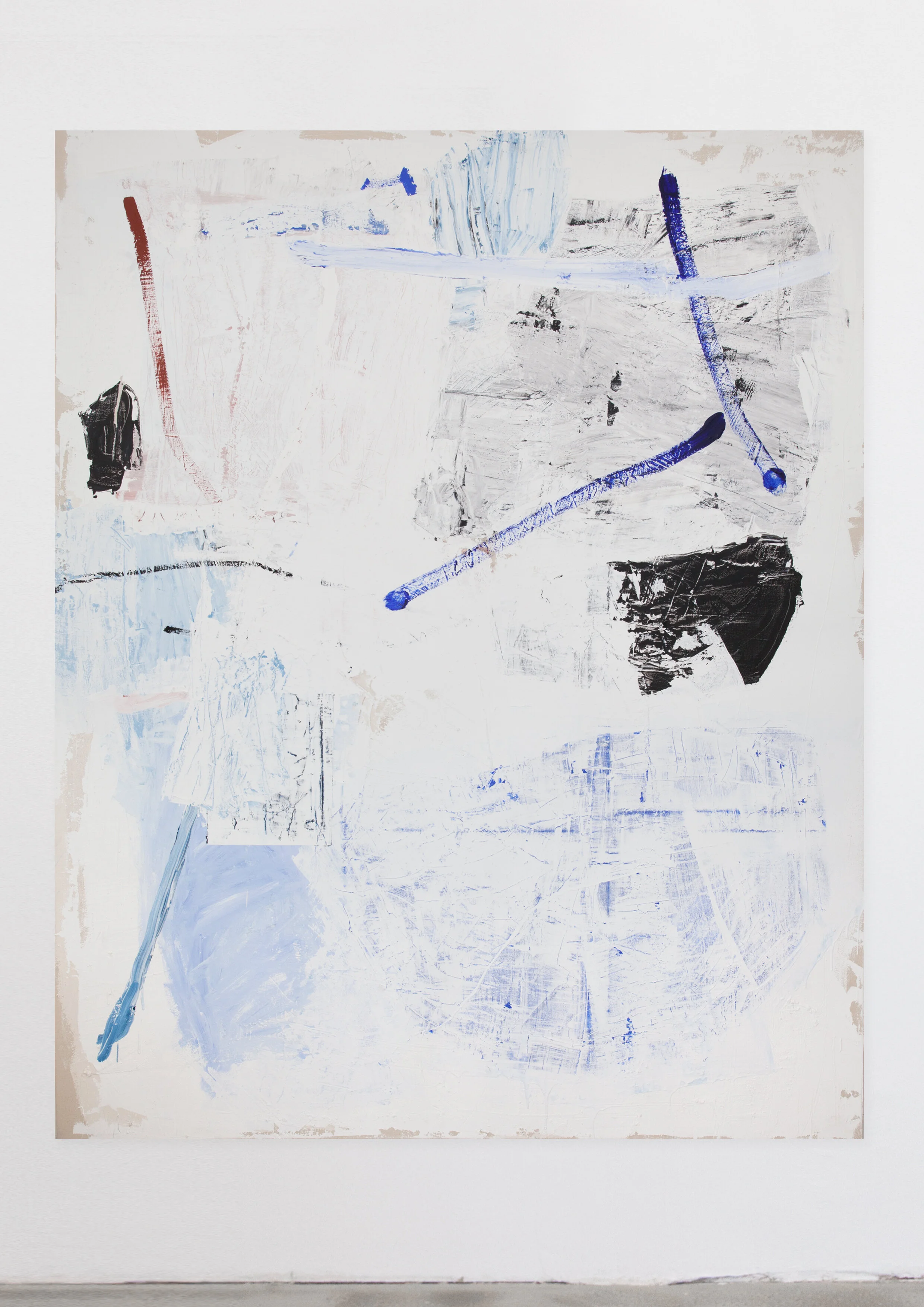 Au Départ 02 - Plaster, acrylic and oil stick on canvas - 190 x 150cm