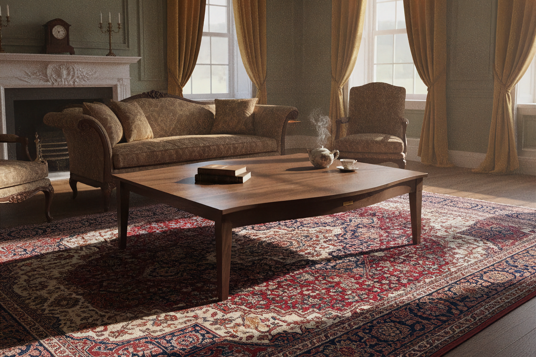 Glencairn Furniture's Telfer Coffee Table in Georgian drawing room.