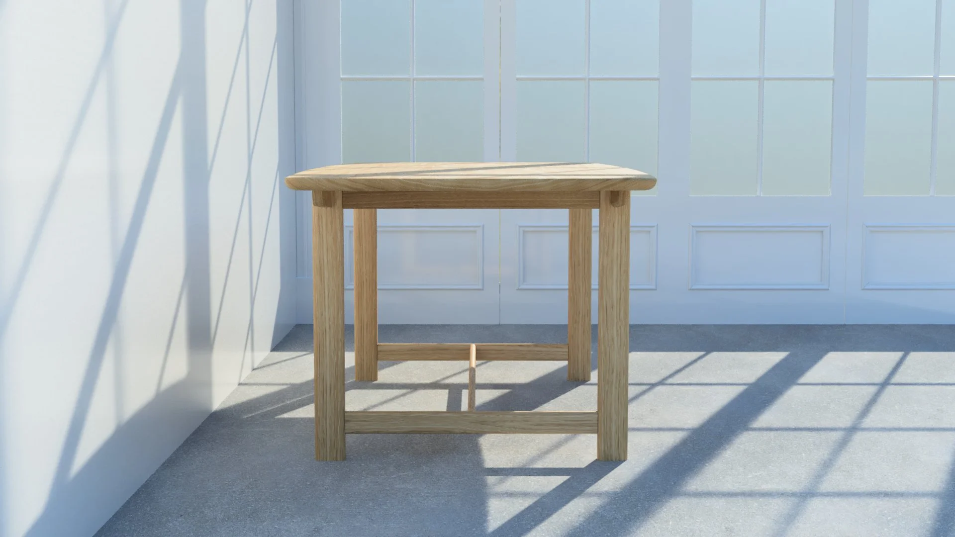 Torii Dining Table viewed from an end.