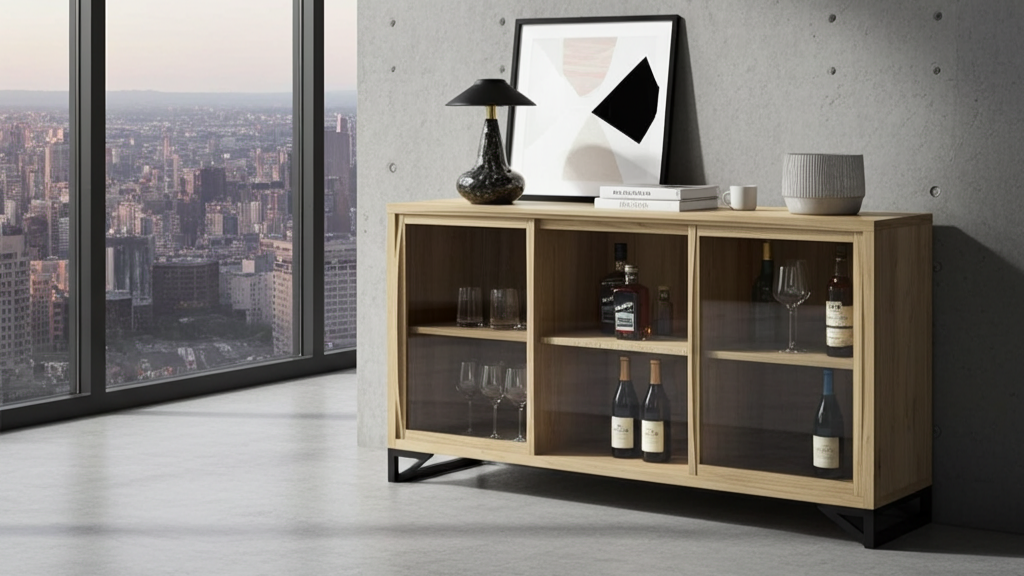 Molteni Drinks Cabinet viewed from an angle on the right.