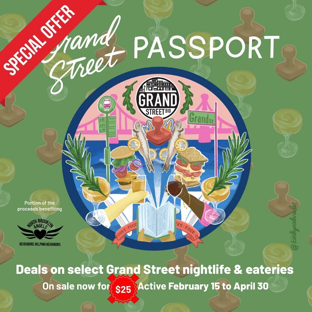 The Grand Street Passport is now on sale for $25! 

As a refresher, The Grand Street Passport offers $200+ worth of freebies &amp; deals at 22 restaurants, bars, and eateries in the Grand Street BID. Use your passport at a participating business to g