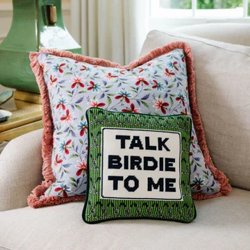 Talk Birdie to Me Needlepoint Pillow