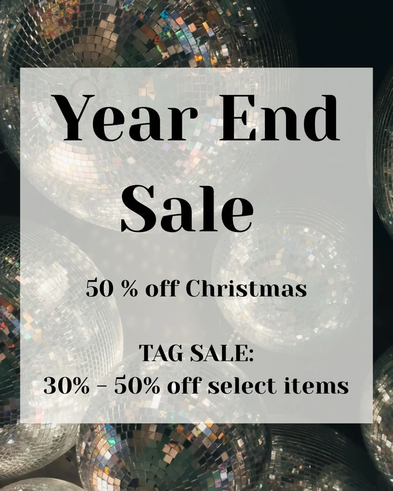 12-29-13/31! Year end sale! Keep those post holiday blues away by treating yourself! Christmas and some select items around the shop are marked down!