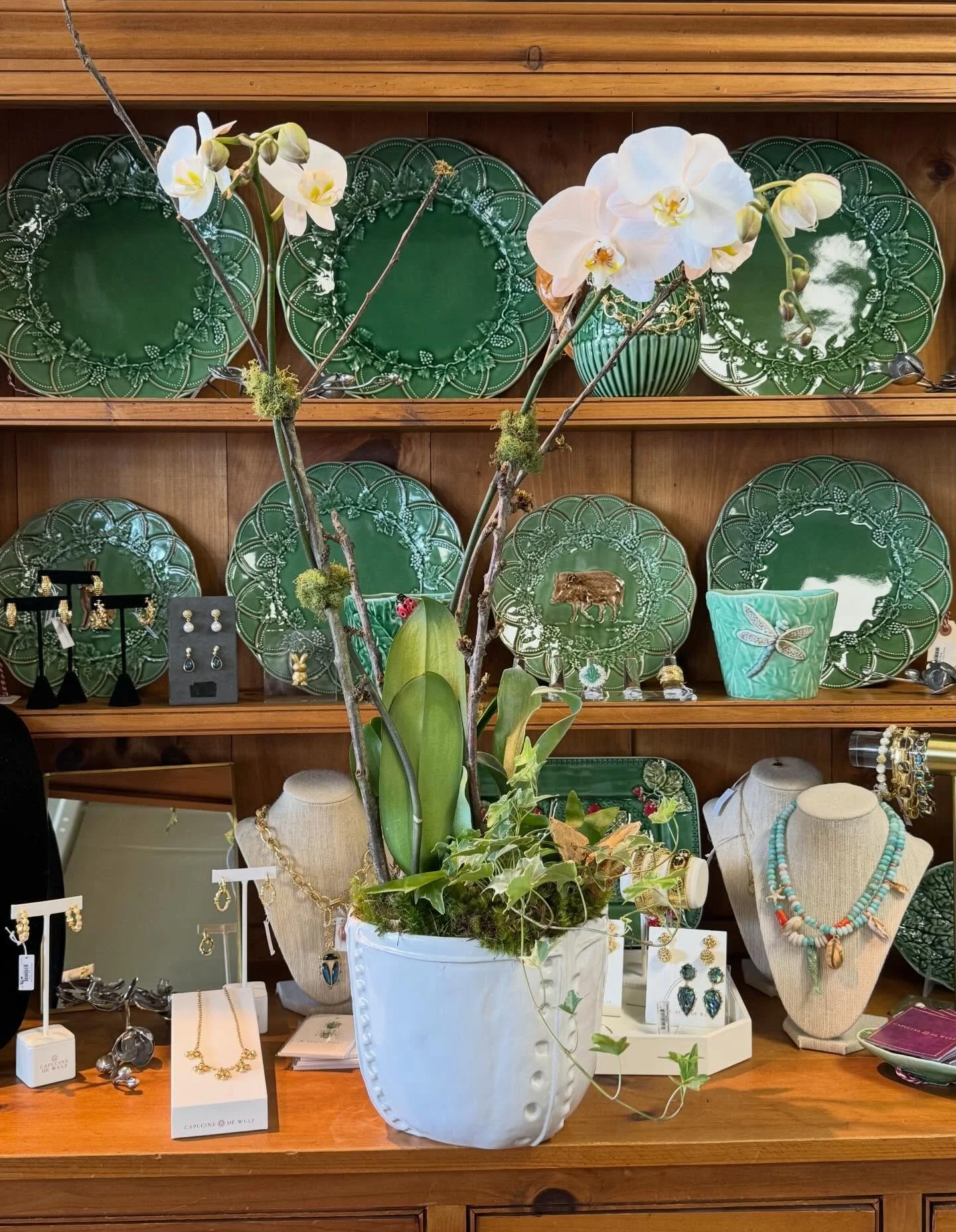Phalaenopsis orchid composition in Montes Doggett - classic combination with a twist.