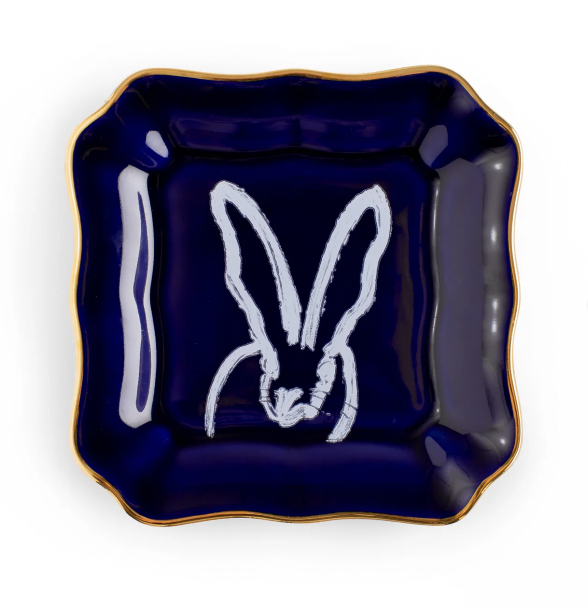 Bunny Portrait Plate - Cobalt