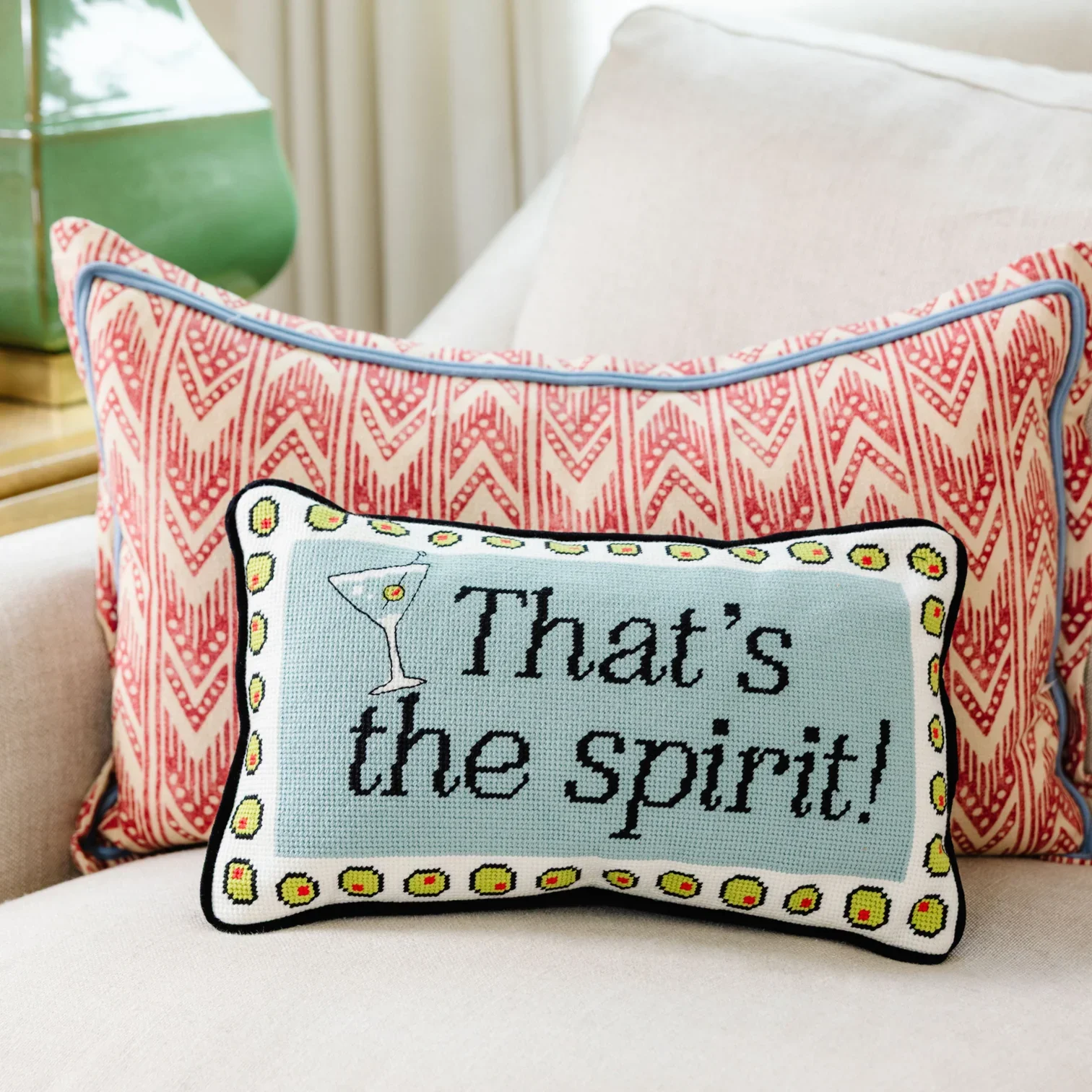 That's the Spirit Needlepoint Pillow