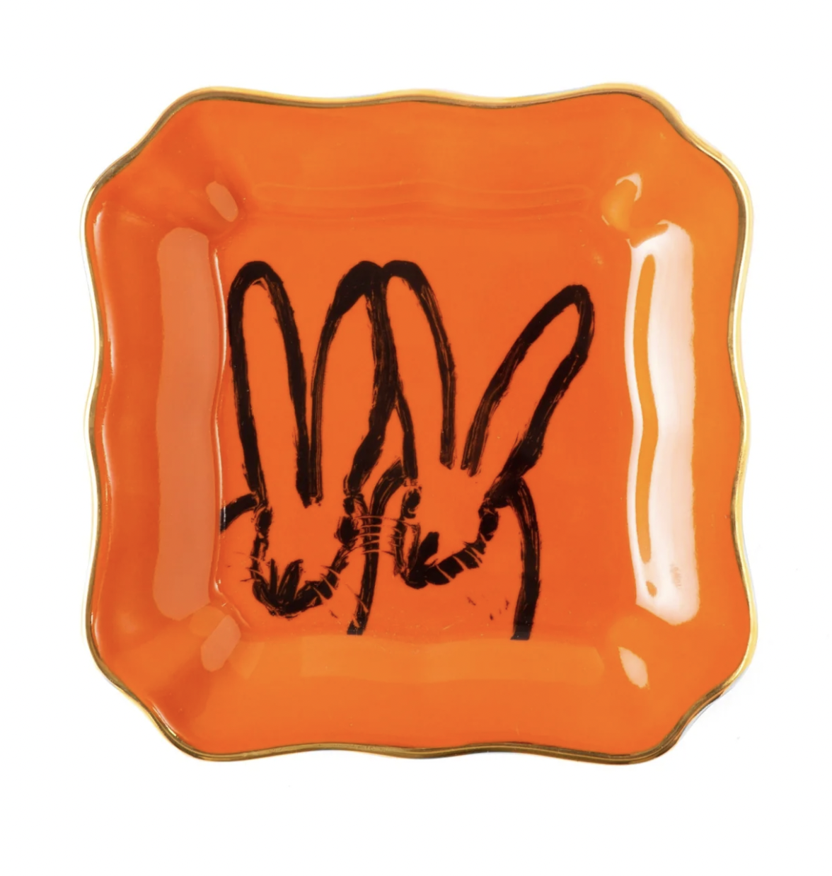 Bunny Portrait Plate - Orange