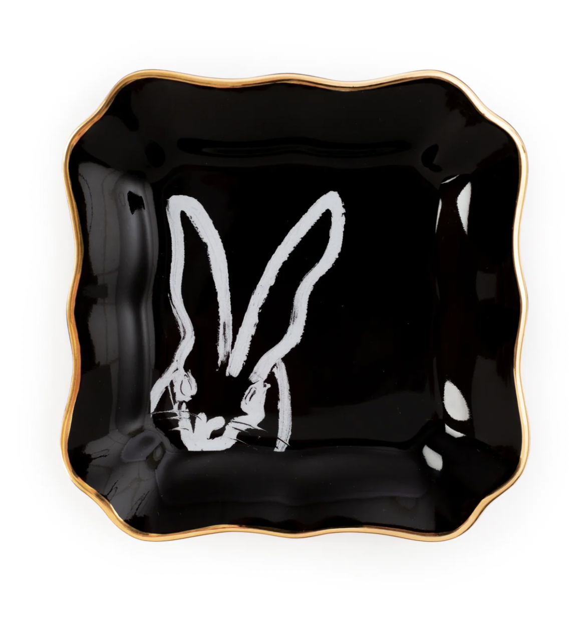 Bunny Portrait Plate - Black