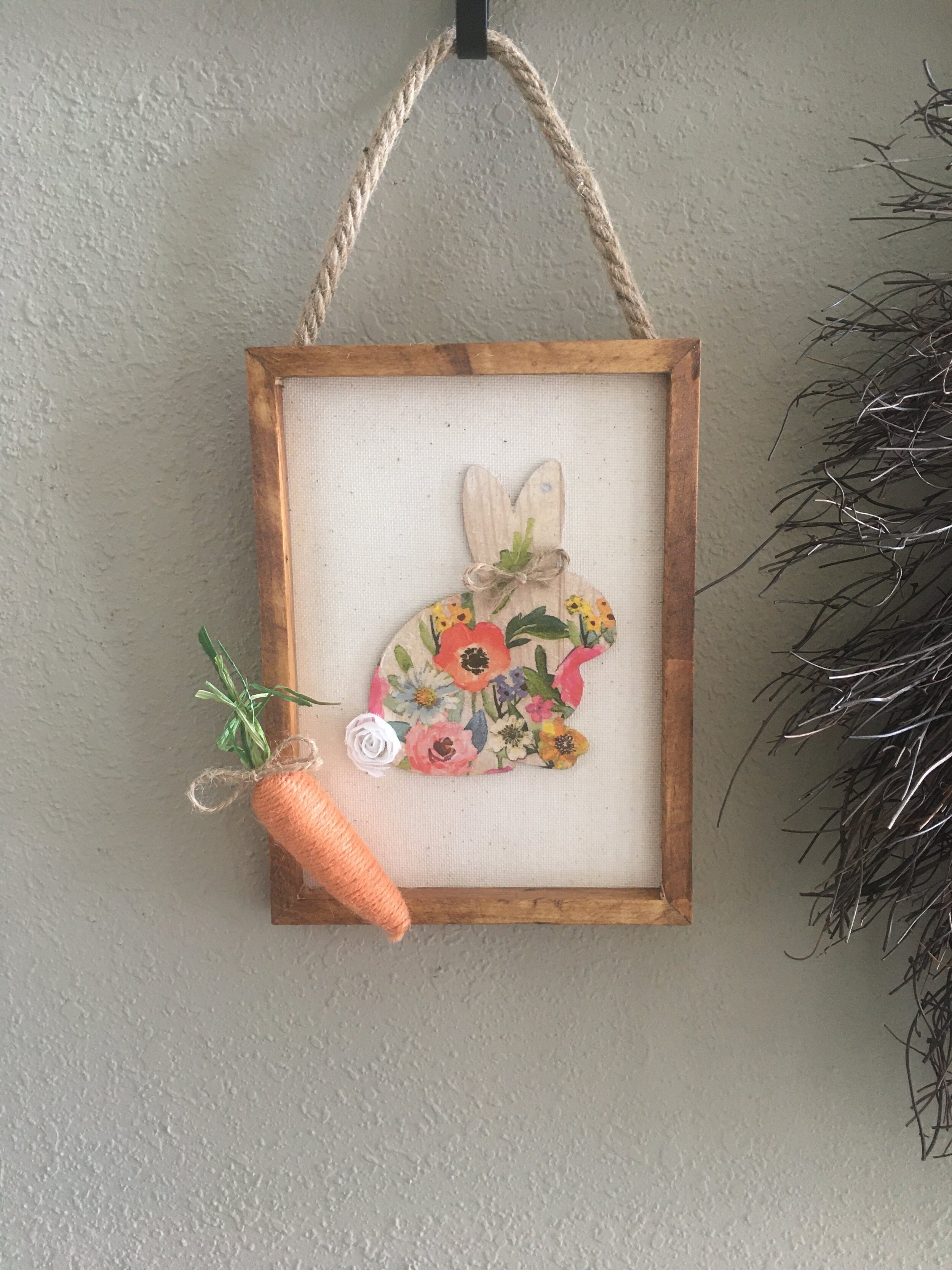 Carrot Reverse Canvas - a Dollar Store Spring Craft