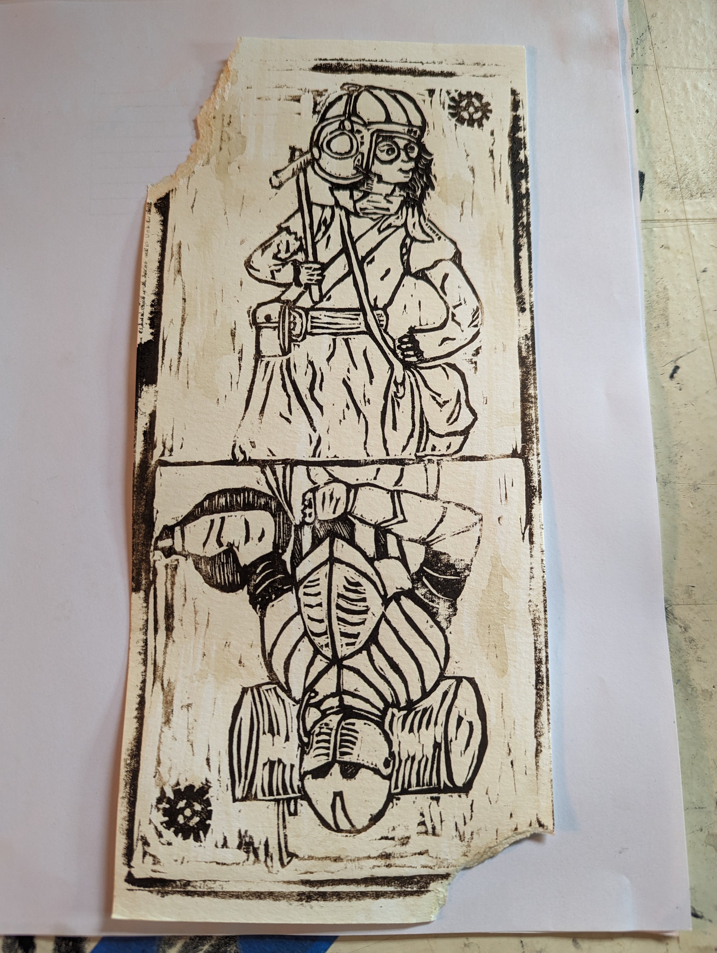 "Knight of Gears"
- Lucca from Chrono Trigger in the style of a beat-up 16th century playing card.