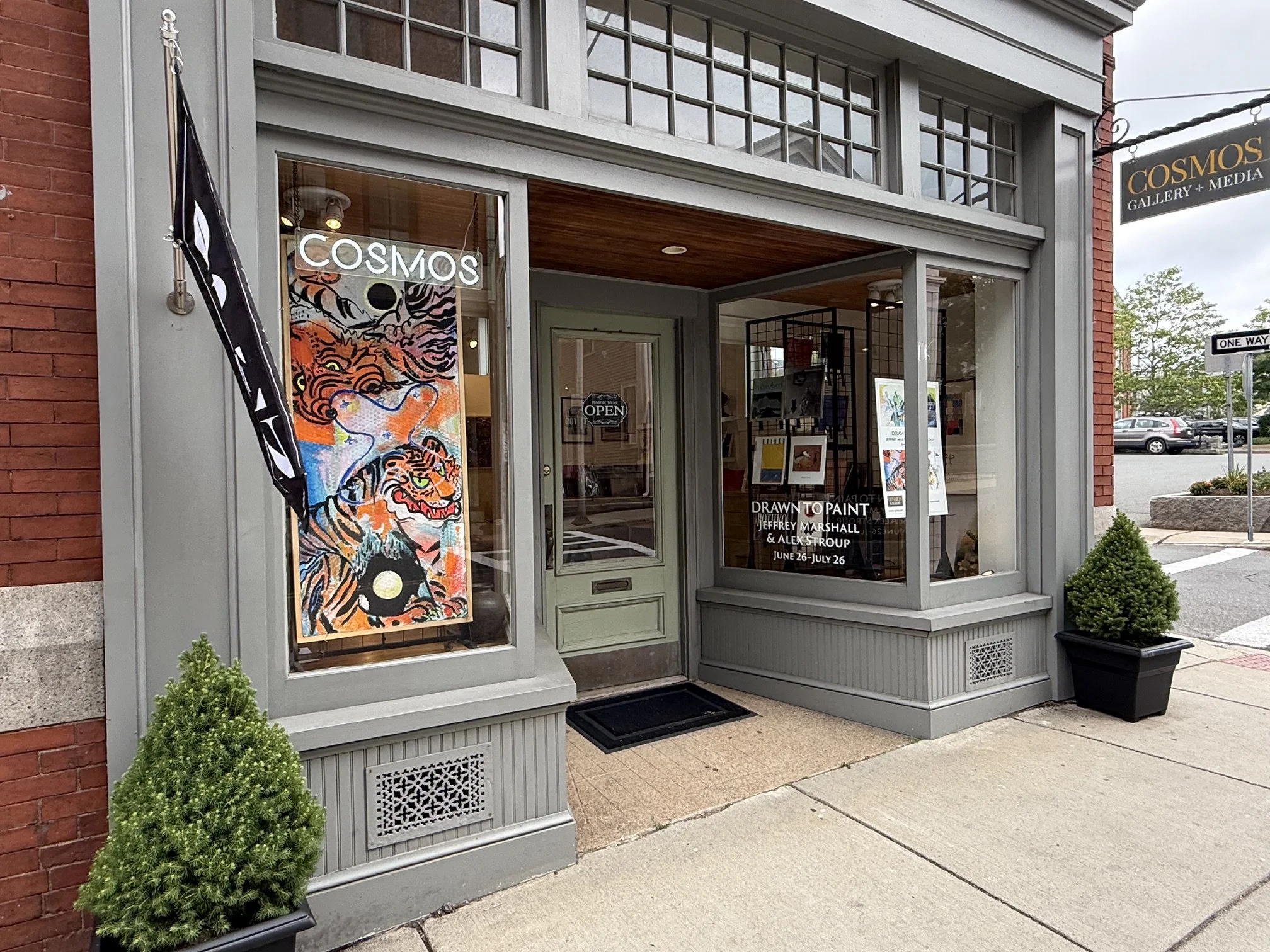 Exterior of COSMOS Gallery, located in Gloucester, MA