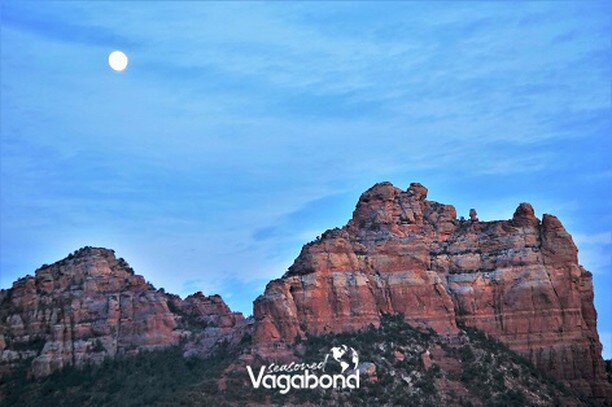 &quot;From the overlook above Sedona, the full moon cast stark shadows on the slick rock while Orion rose tall over Cathedral Rock to the southeast. The high desert night was bright&mdash;and aromatic.&quot; - @seasonedvagabond - read more at www.sea