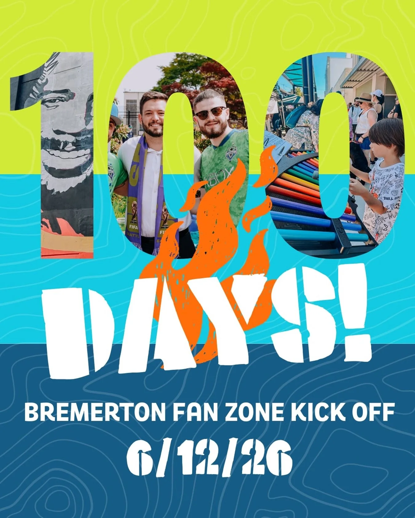 In 100 days the Bremerton Fan Zone launches with the Fan Zone Kick Off Celebration from 4-9pm. Quincy Square will transform into a hub for world championship soccer with live screenings, food trucks, music and more. Join us June 12th for the Fan Zone